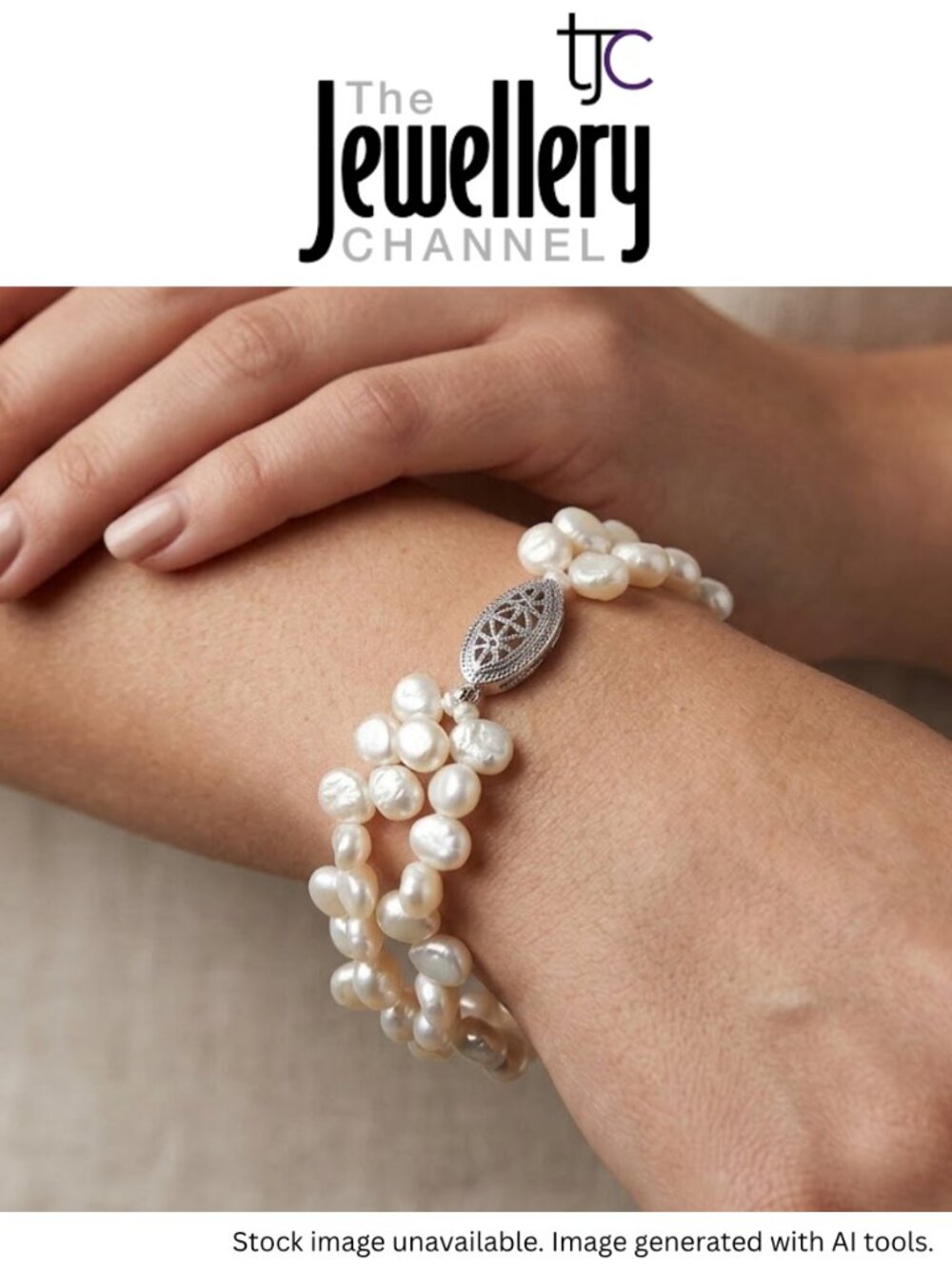NIB 8" Freshwater Pearl Sterling Silver Multi Strand Woven Bracelet